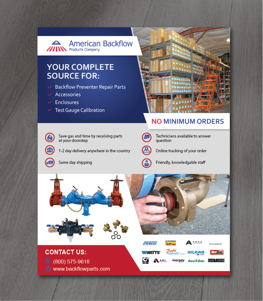 Design de Flyer par alex989 pour American Backflow Products Company | Design #24301318