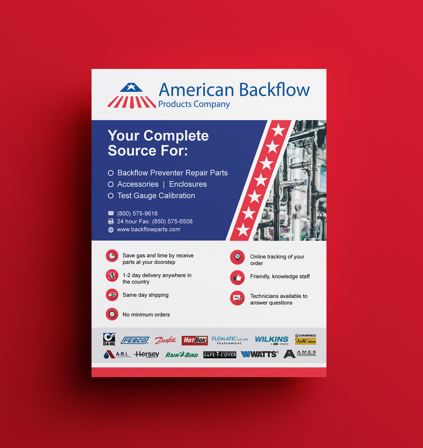 Flyer Design by JK18 for American Backflow Products Company | Design #24289543