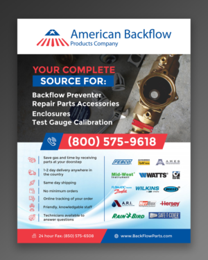 Flyer-Design von OwnDesign für American Backflow Products Company | Design #24274248