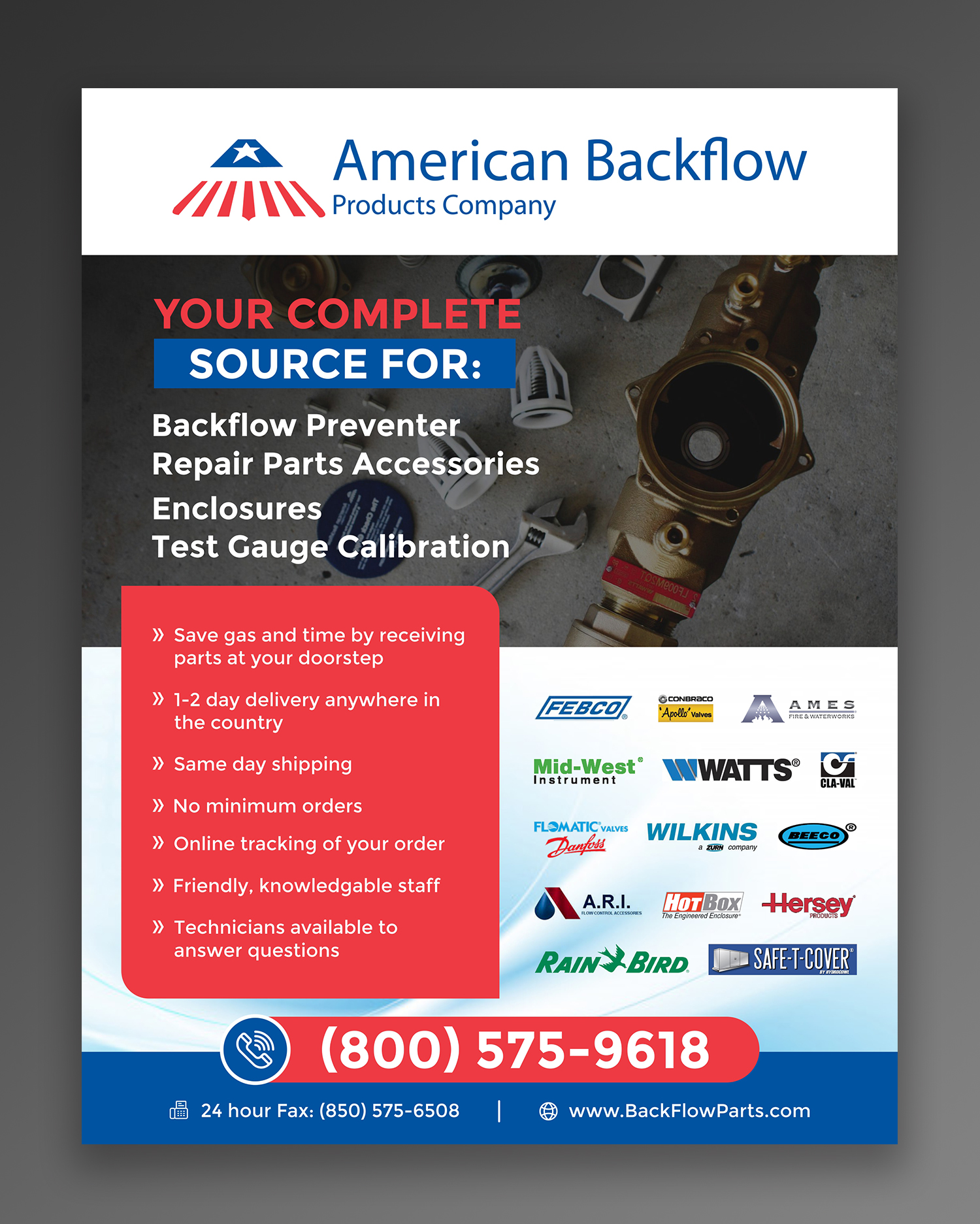 Diseño de Flyer por OwnDesign para American Backflow Products Company | Diseño #24274250