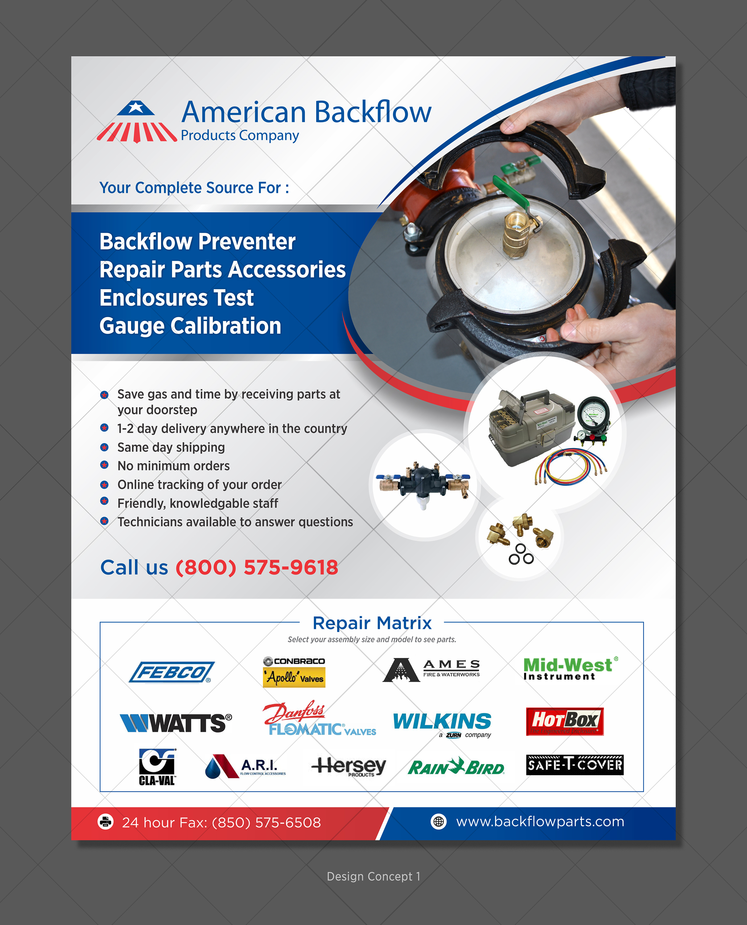 Flyer Design by D Creative for American Backflow Products Company | Design #24309281