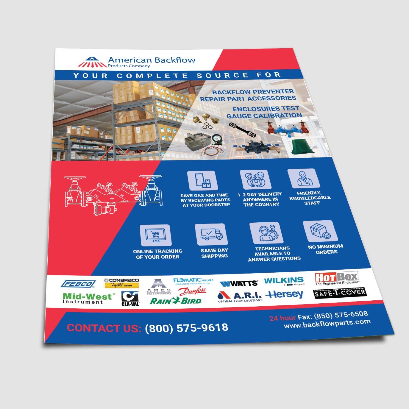 Flyer Design by A Y A N for American Backflow Products Company | Design #24306676