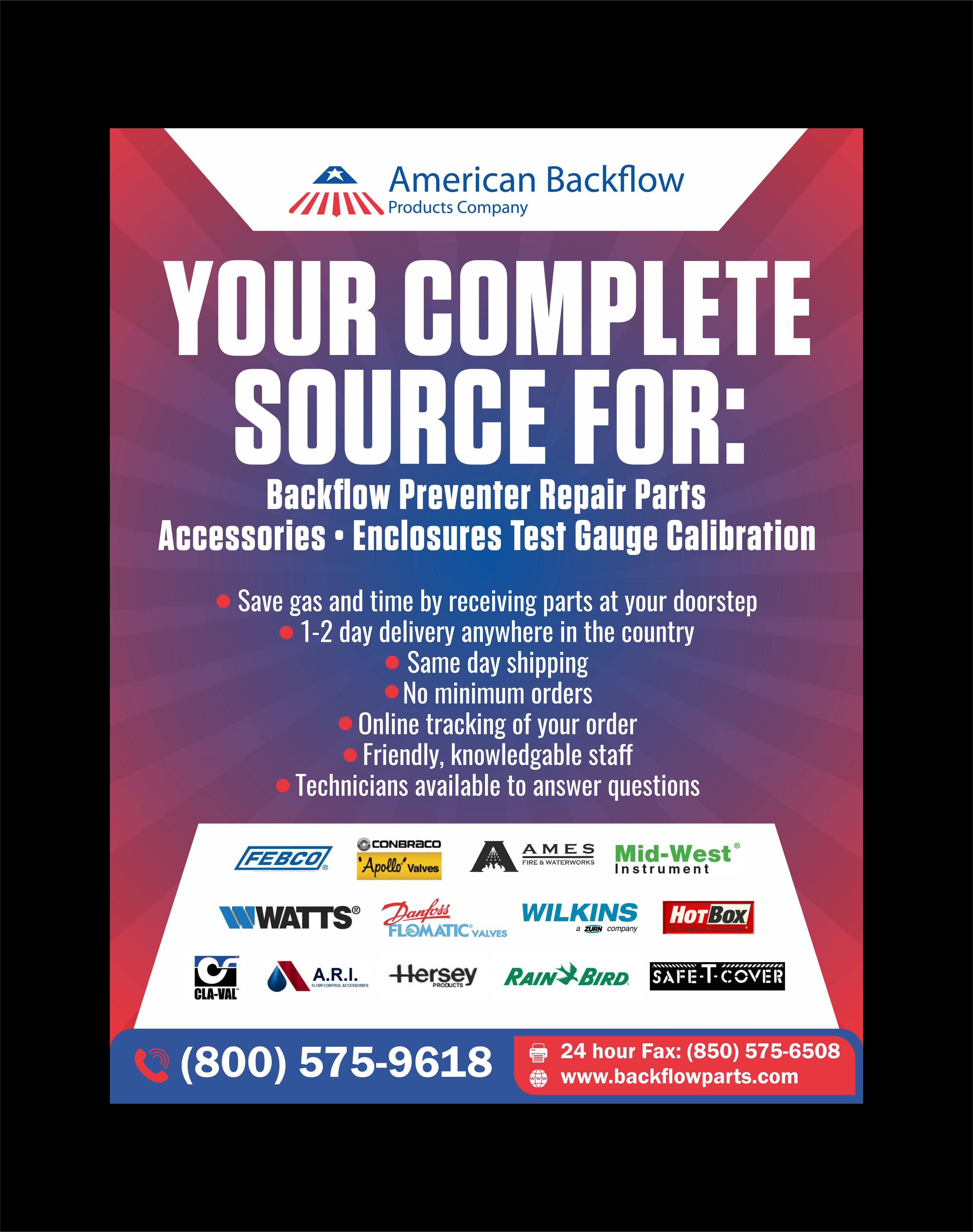 Diseño de Flyer por Fine Graphics House para American Backflow Products Company | Diseño #24297252