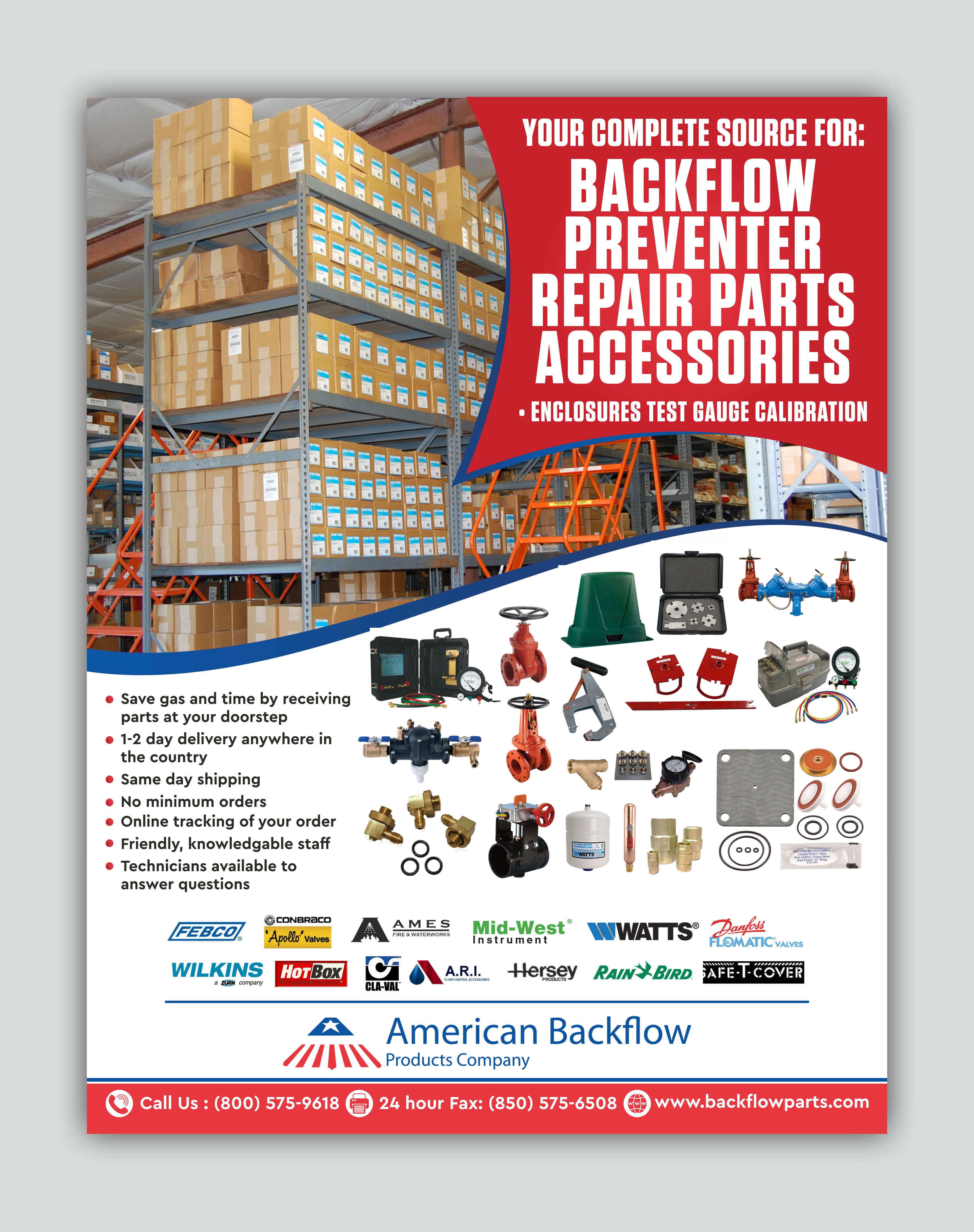 Flyer Design by Fine Graphics House for American Backflow Products Company | Design #24317428