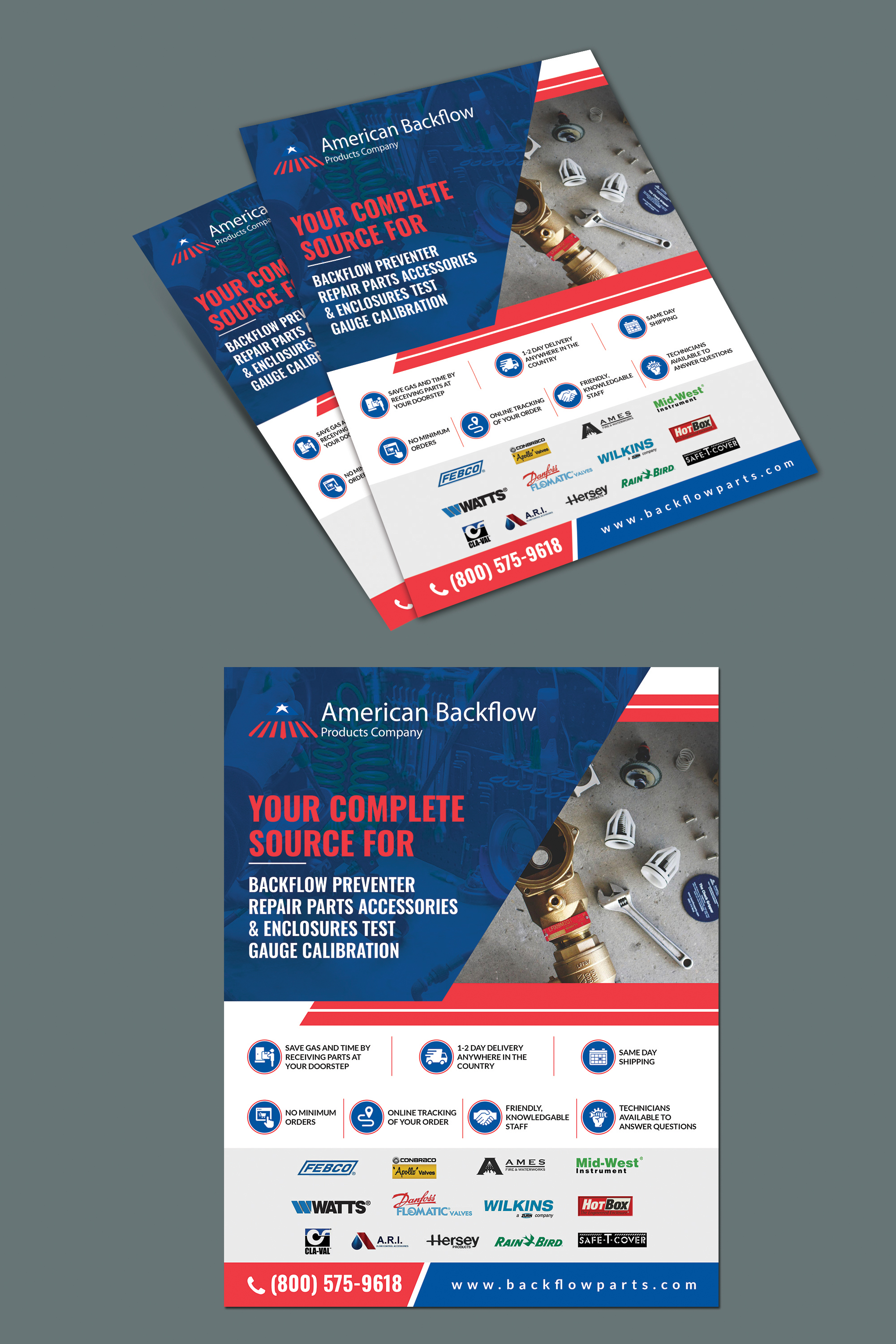 Flyer Design by BLUE WINGS for American Backflow Products Company | Design #24275787