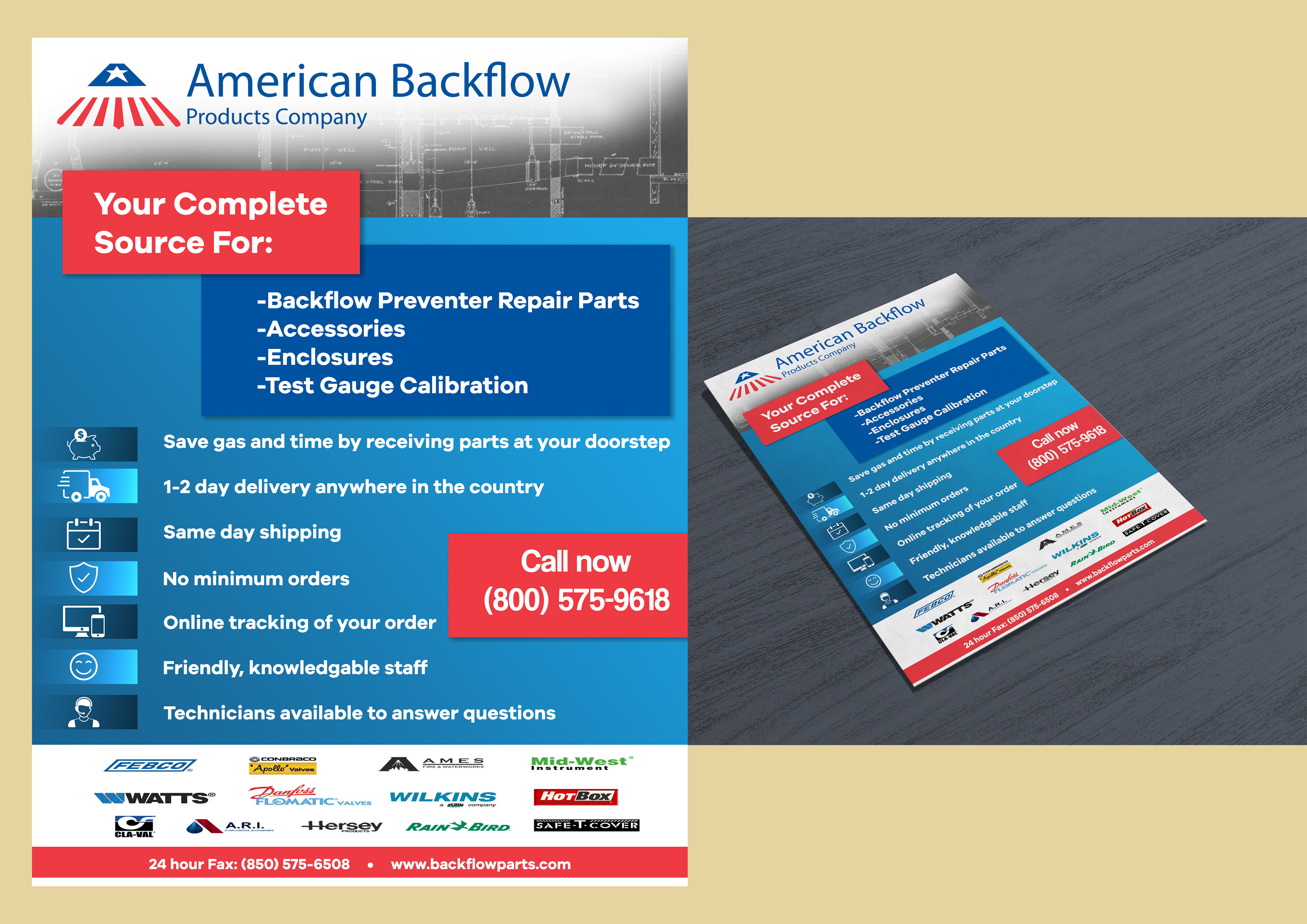 Flyer Design by etxe for American Backflow Products Company | Design #24281779