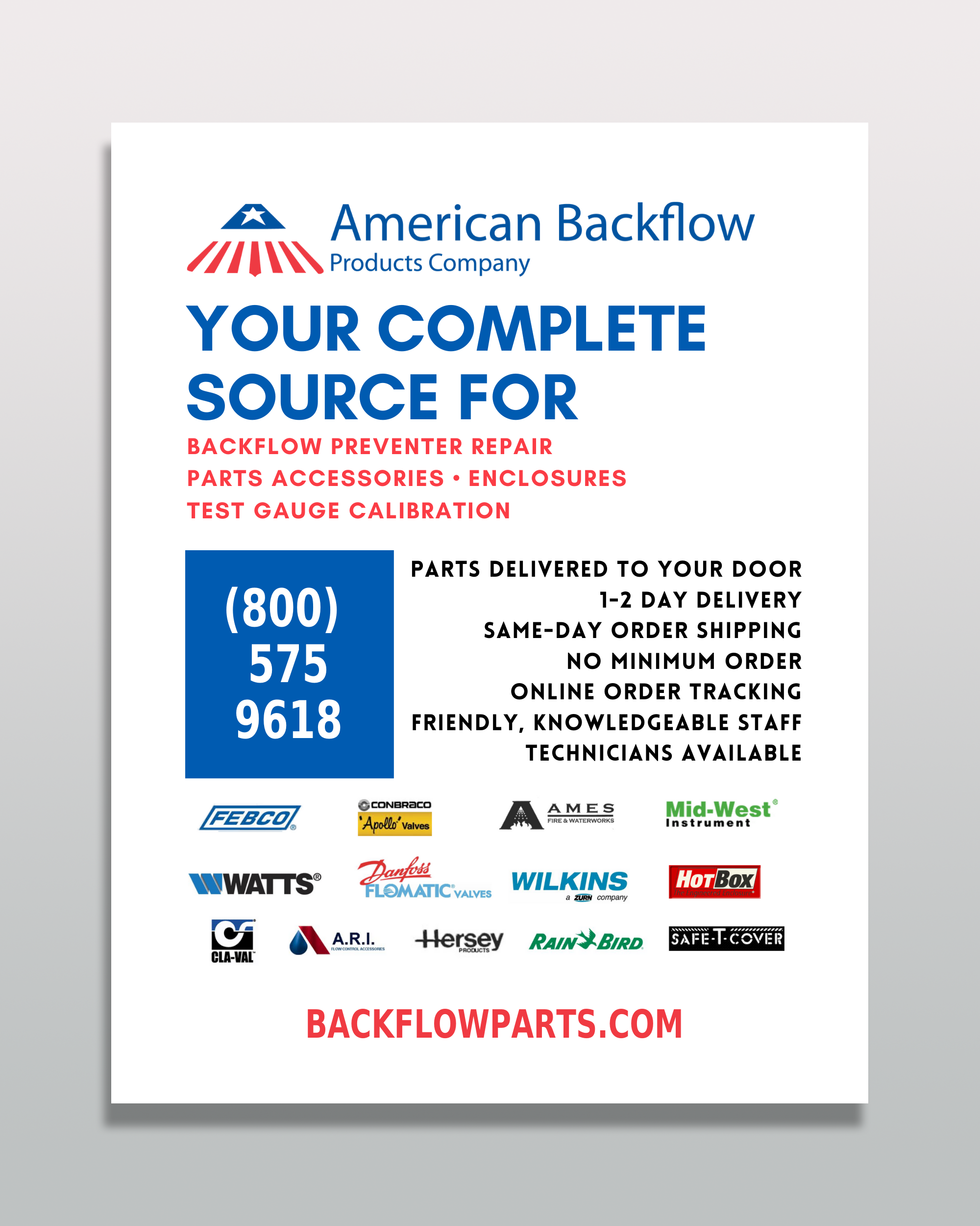 Flyer-Design von David_Darby für American Backflow Products Company | Design #24280193