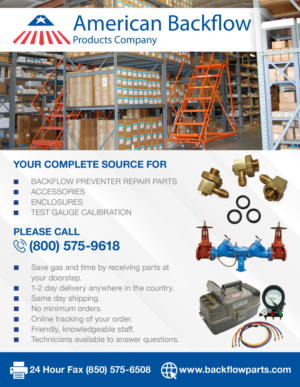 Flyer-Design von gras37R für American Backflow Products Company | Design: #24306205