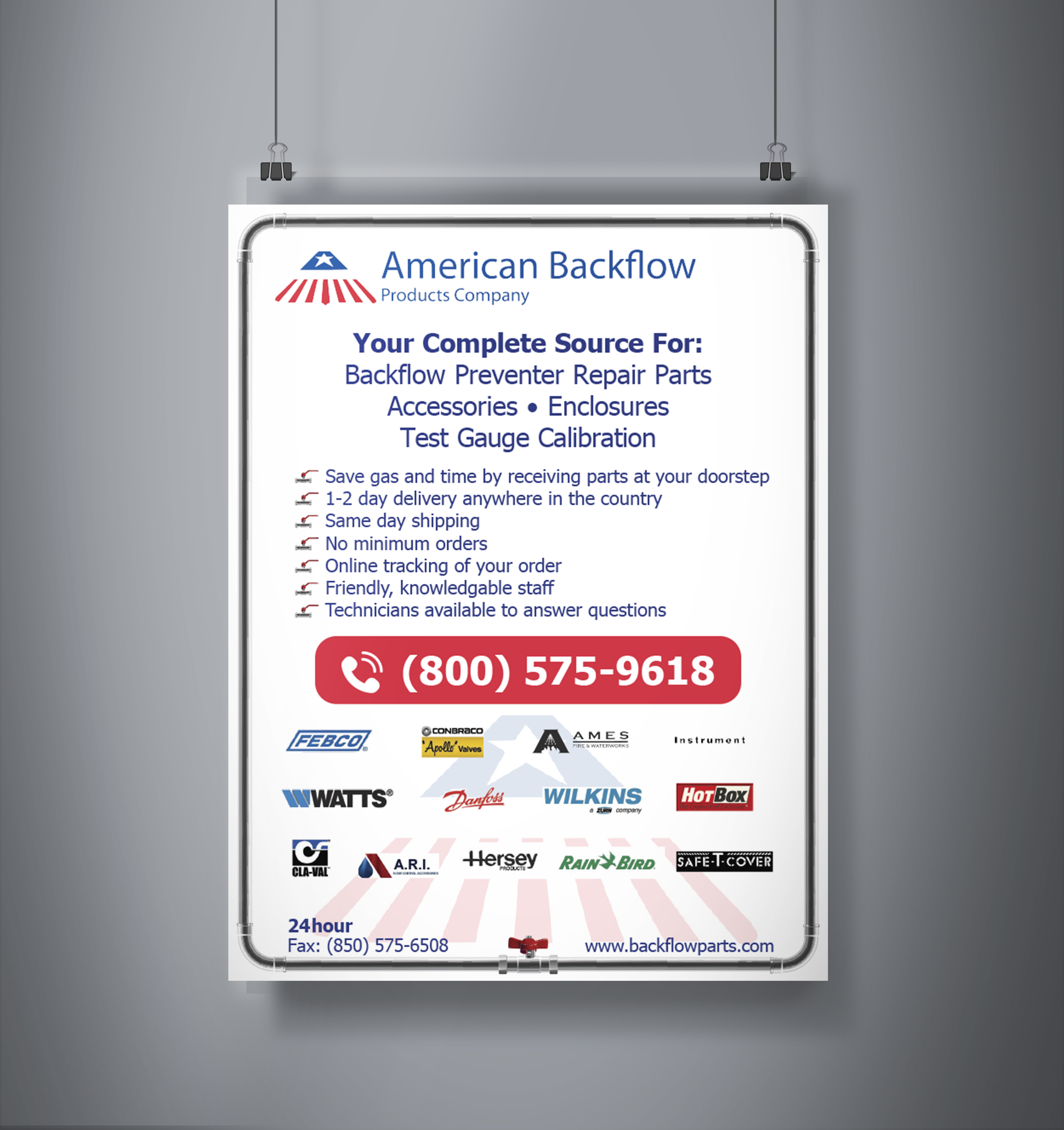 Flyer Design by LamDinh for American Backflow Products Company | Design #24279955