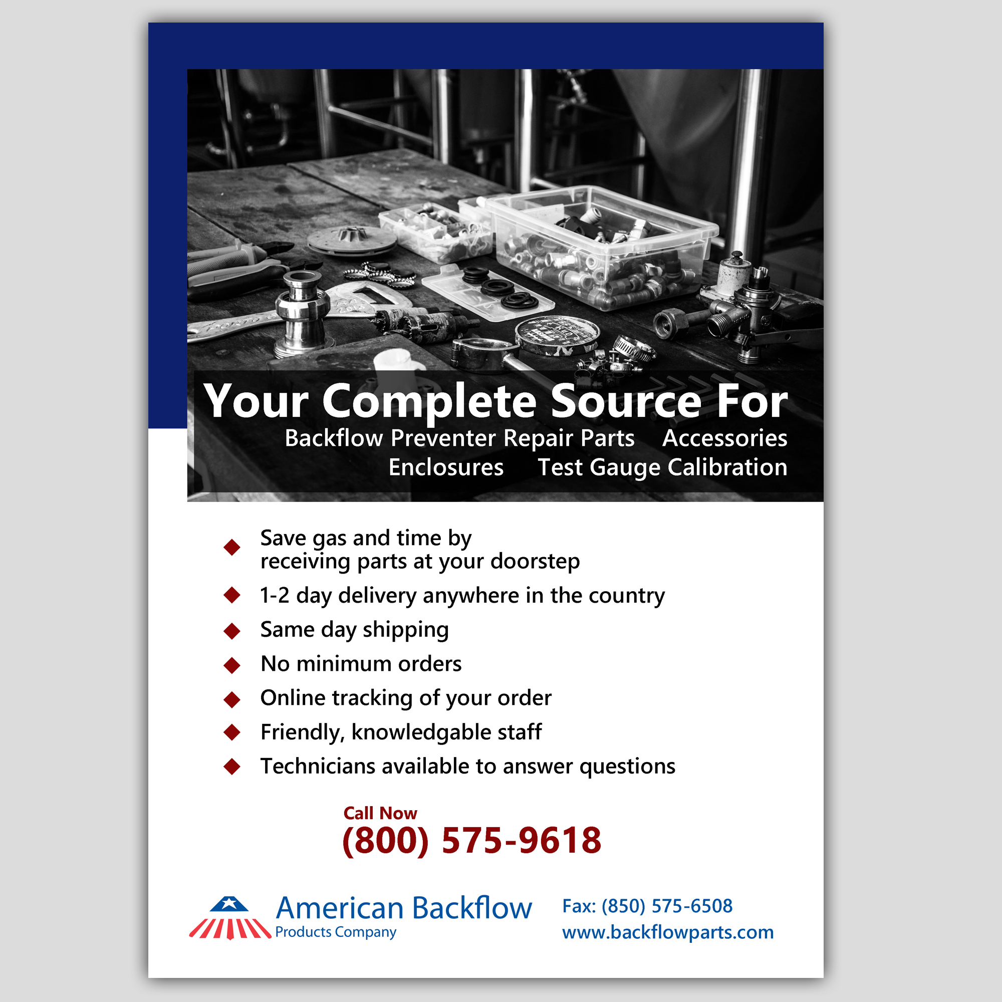 Flyer Design by DhananJaya for American Backflow Products Company | Design #24274704