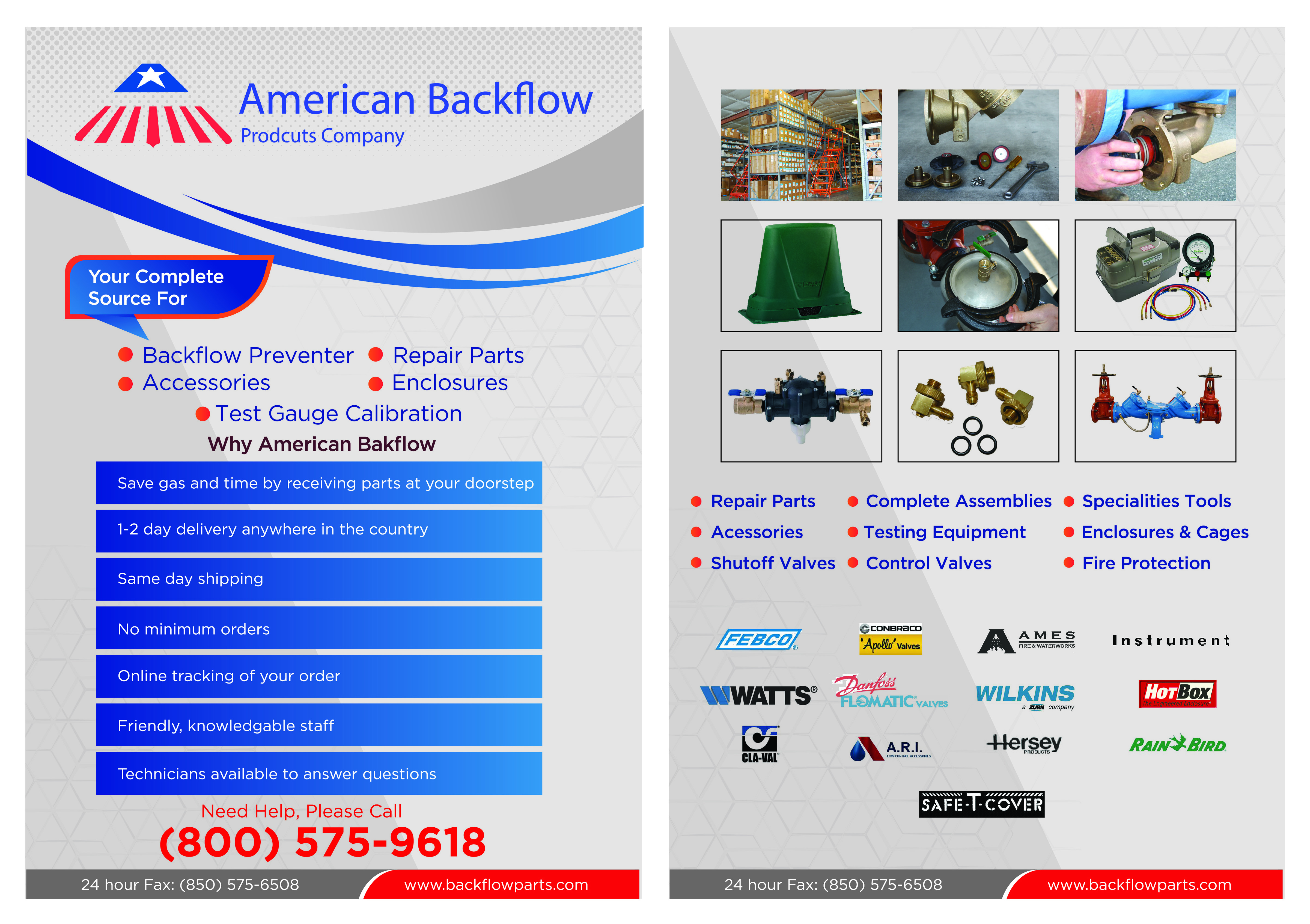 Design de Flyer par DesignerUAE pour American Backflow Products Company | Design #24317871