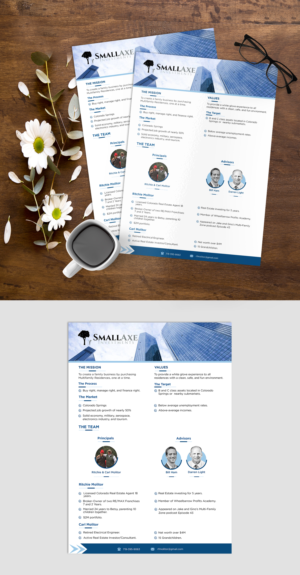 1 Page Bio, describing our Mission to buy multifamily properties in Colorado Springs. | Flyer Design by ZeneFashions