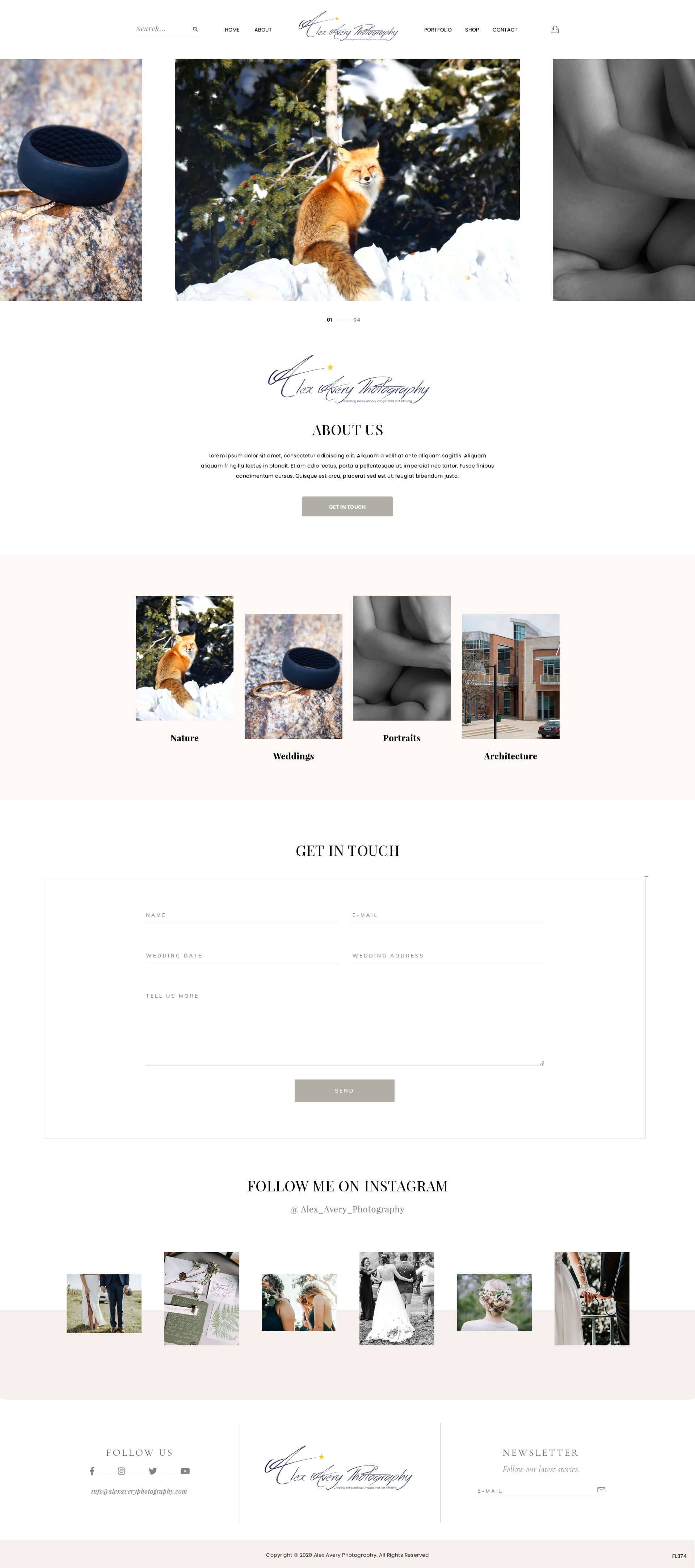 Web Design by pentaxial for Alex Avery Photography | Design #24283234