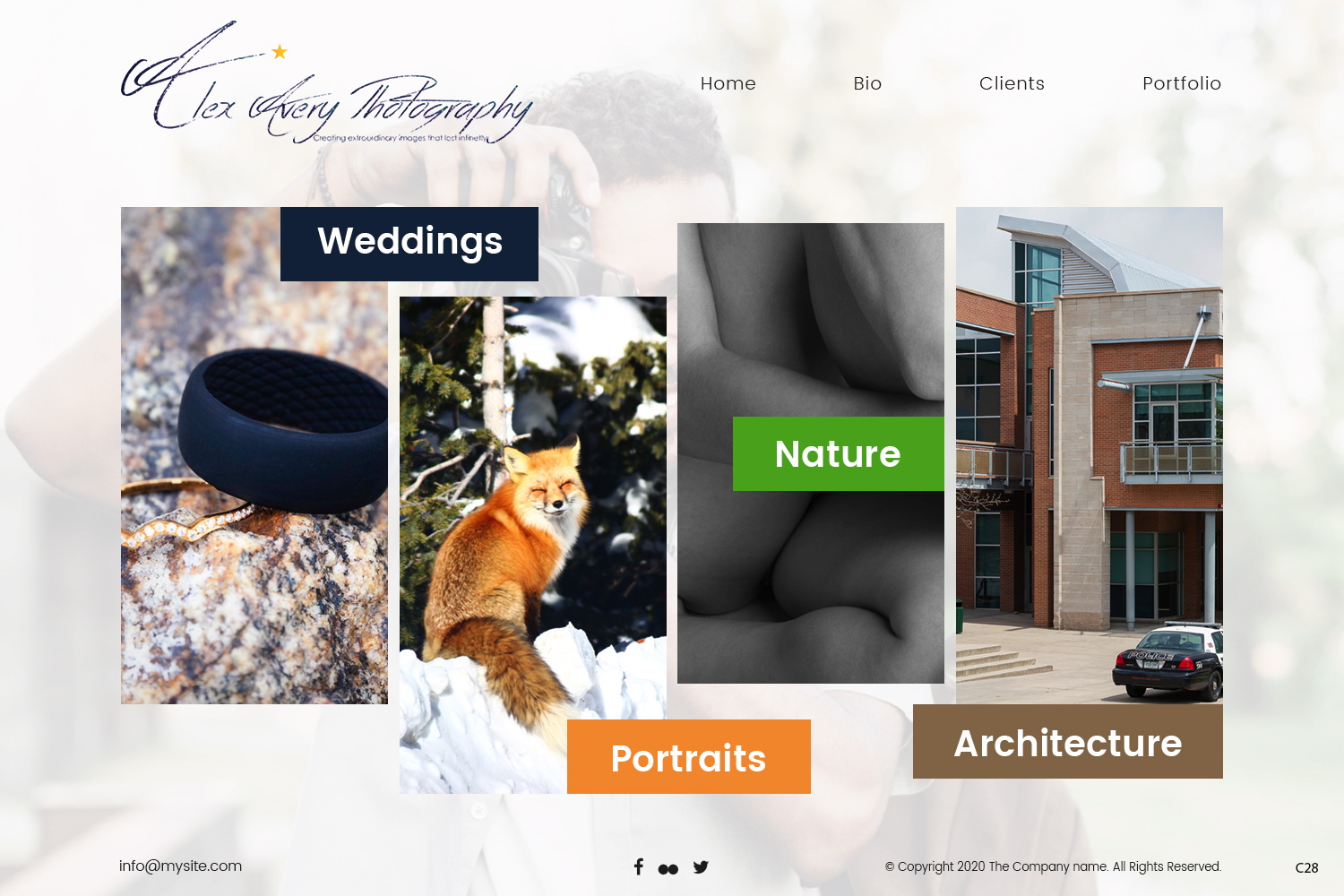 Web-Design von pb für Alex Avery Photography | Design #24312030