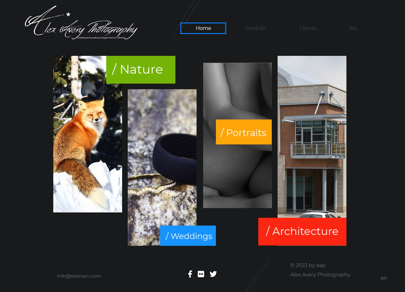 Web Design by pb for Alex Avery Photography | Design #24312047