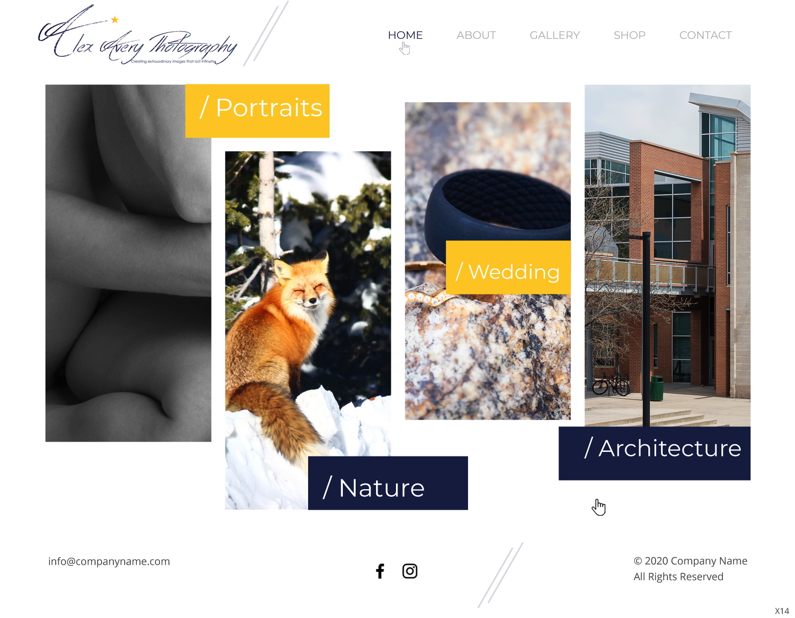 Web Design by pb for Alex Avery Photography | Design #24312052