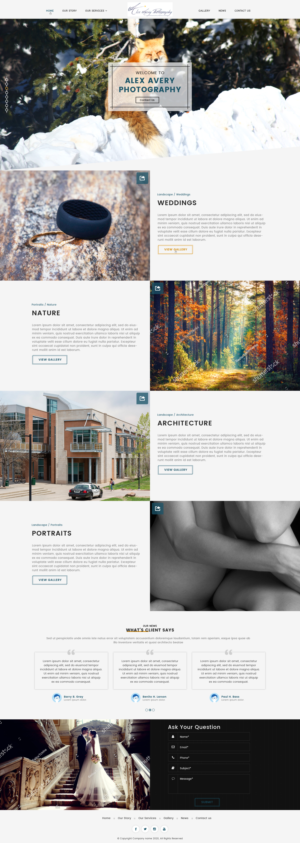 Web Design by sakshiinfoway for Alex Avery Photography | Design: #24309035