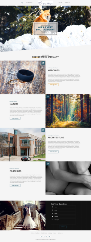 Web Design by sakshiinfoway for Alex Avery Photography | Design #24317719