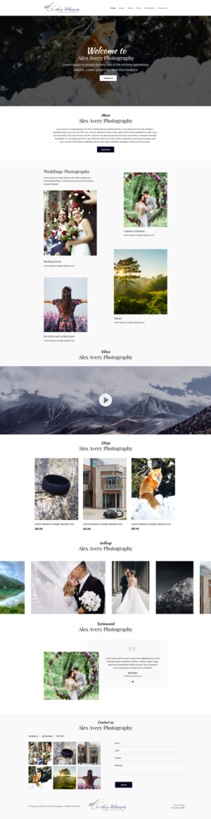 Web Design by Black Stallions Impressive Solutions for Alex Avery Photography | Design #24320287