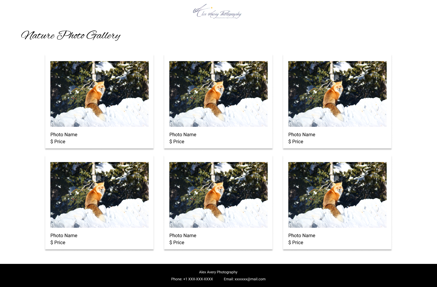 Web Design by jean871122 for Alex Avery Photography | Design #24315783