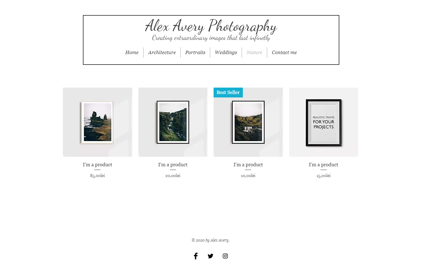 Web-Design von Ruxandra Teodora für Alex Avery Photography | Design #24315313