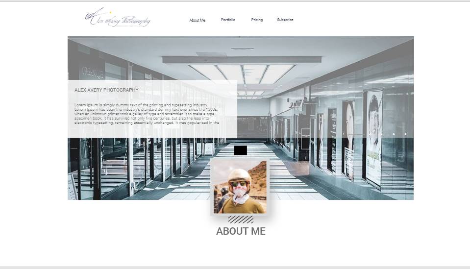Web Design by Zerrocool41 for Alex Avery Photography | Design #24304186
