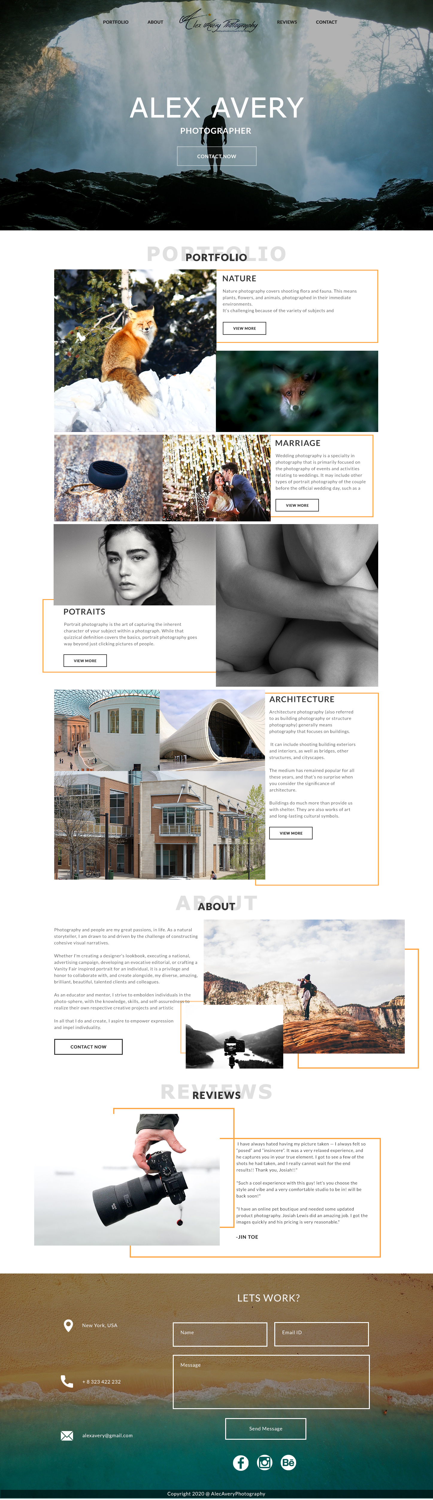 Web Design by Aman60 for Alex Avery Photography | Design #24320358