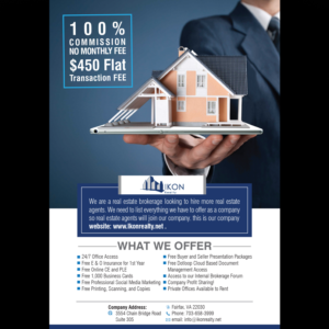 Ikon Realty Real Estate Brokerage Recruiting Flyer  | Flyer Design by ARO