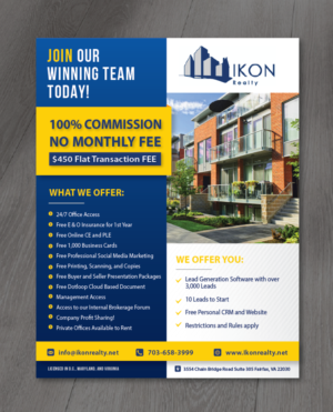 Ikon Realty Real Estate Brokerage Recruiting Flyer  | Flyer-Design von alex989