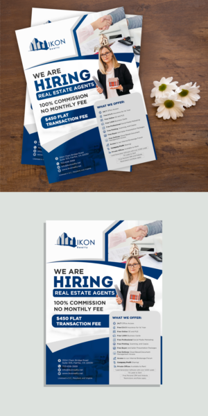 Ikon Realty Real Estate Brokerage Recruiting Flyer  | Flyer Design by Deepak_9_Malhotra