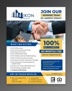 Ikon Realty Real Estate Brokerage Recruiting Flyer  | Diseño de Flyer por OwnDesign
