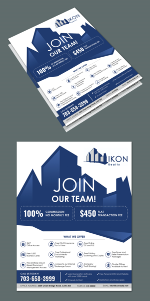 Ikon Realty Real Estate Brokerage Recruiting Flyer  | Flyer Design by BLUE WINGS