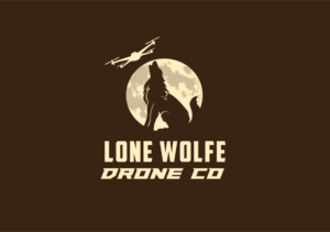 Either "Lone Wolf Drone Co" OR initials (e.g. LDC) with an image | Diseño de Logo por jose_luiz