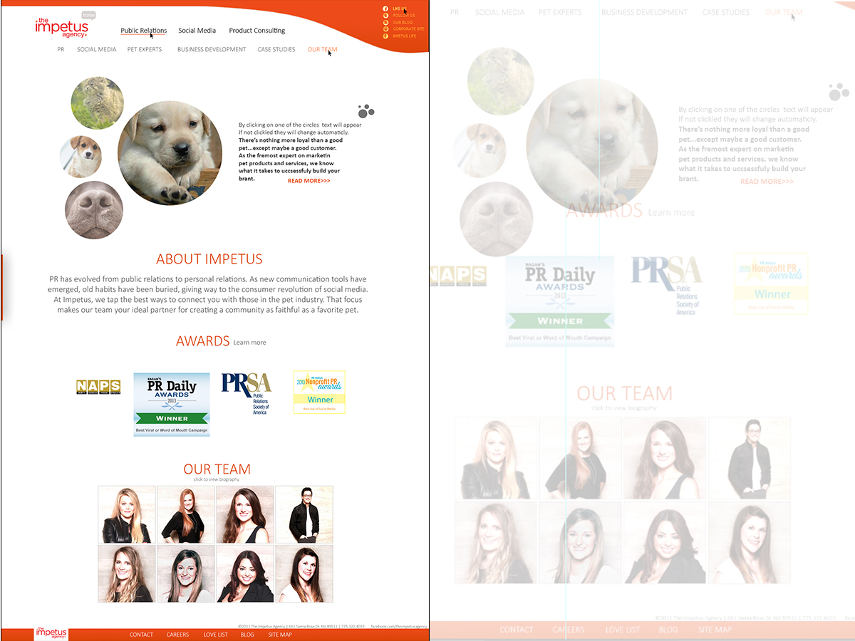 Web Design by reload1222 for The Impetus Agency | Design #3008591