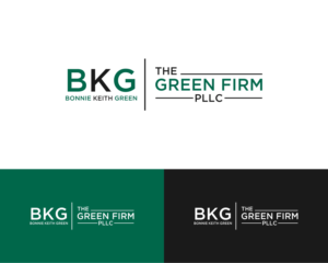 You can use her full initials - 'BKG',  or you can use the letter 'G' (her last initial) paired with 'The Green Firm, PLLC' | Design de Logo par R Graphic