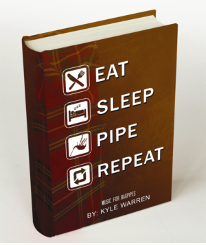 Book cover design for modern bagpipe music book | Diseño de portada de libro por BJY