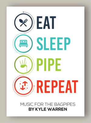 Book cover design for modern bagpipe music book | Diseño de portada de libro por Titan Solbiz