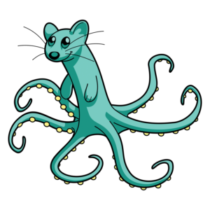 Weaselpus mascot - a hybrid of weasel and octopus | Design de Mascotte par kaiser77