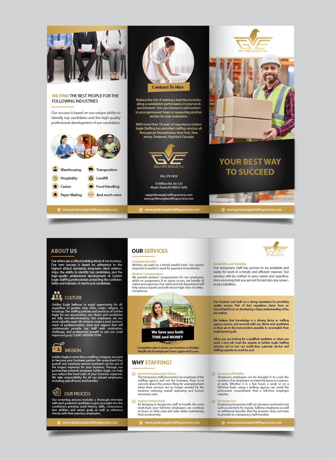 Brochure Design by alex989 for Golden Eagle Staffing Agency | Design #24329449