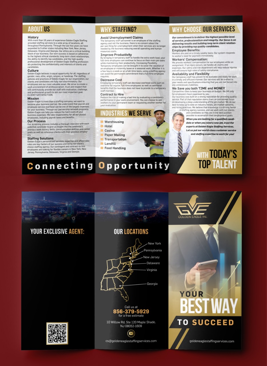 Brochure Design by Impressive Solutions for Golden Eagle Staffing Agency | Design #24331829