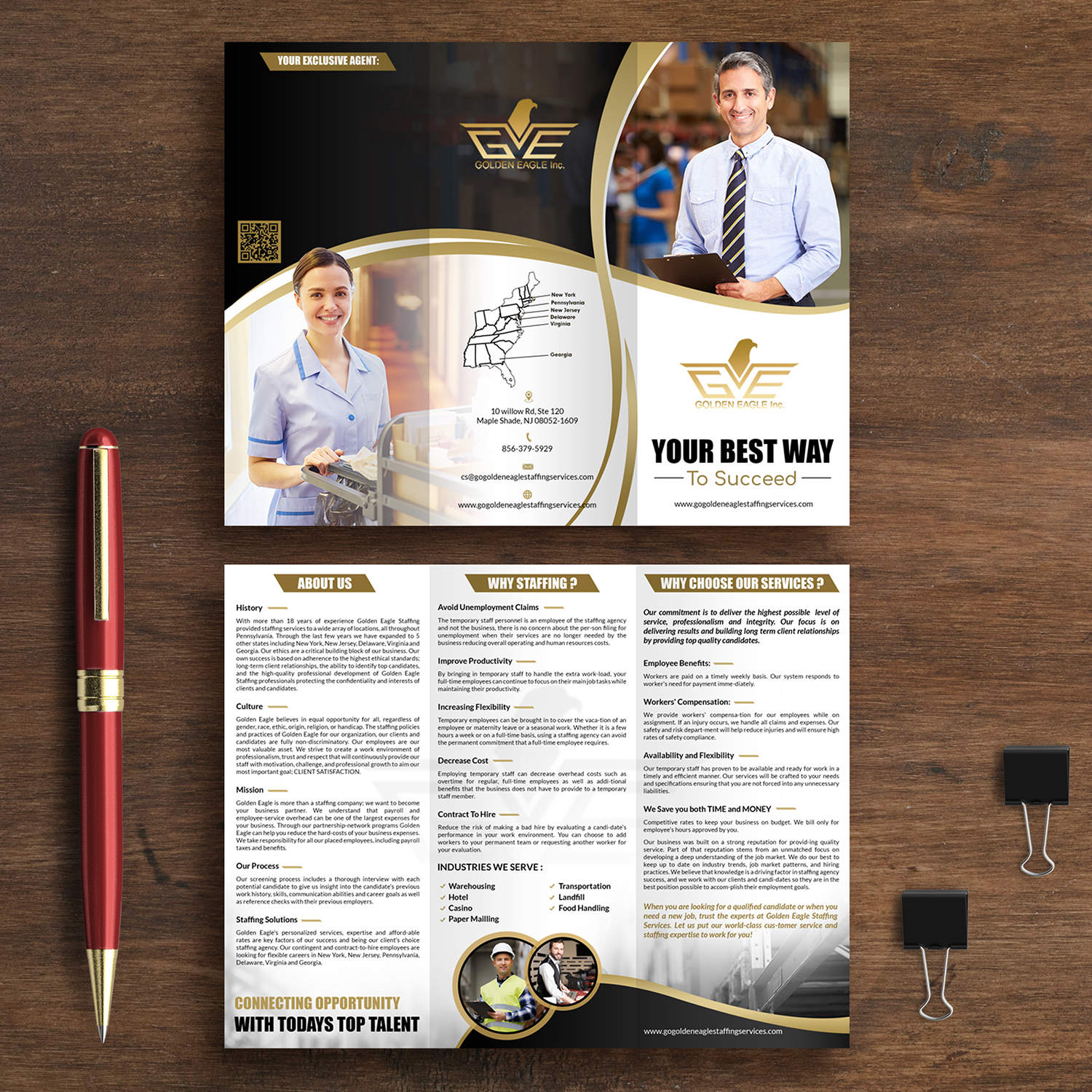 Brochure Design by aspiremedia for Golden Eagle Staffing Agency | Design #24332651