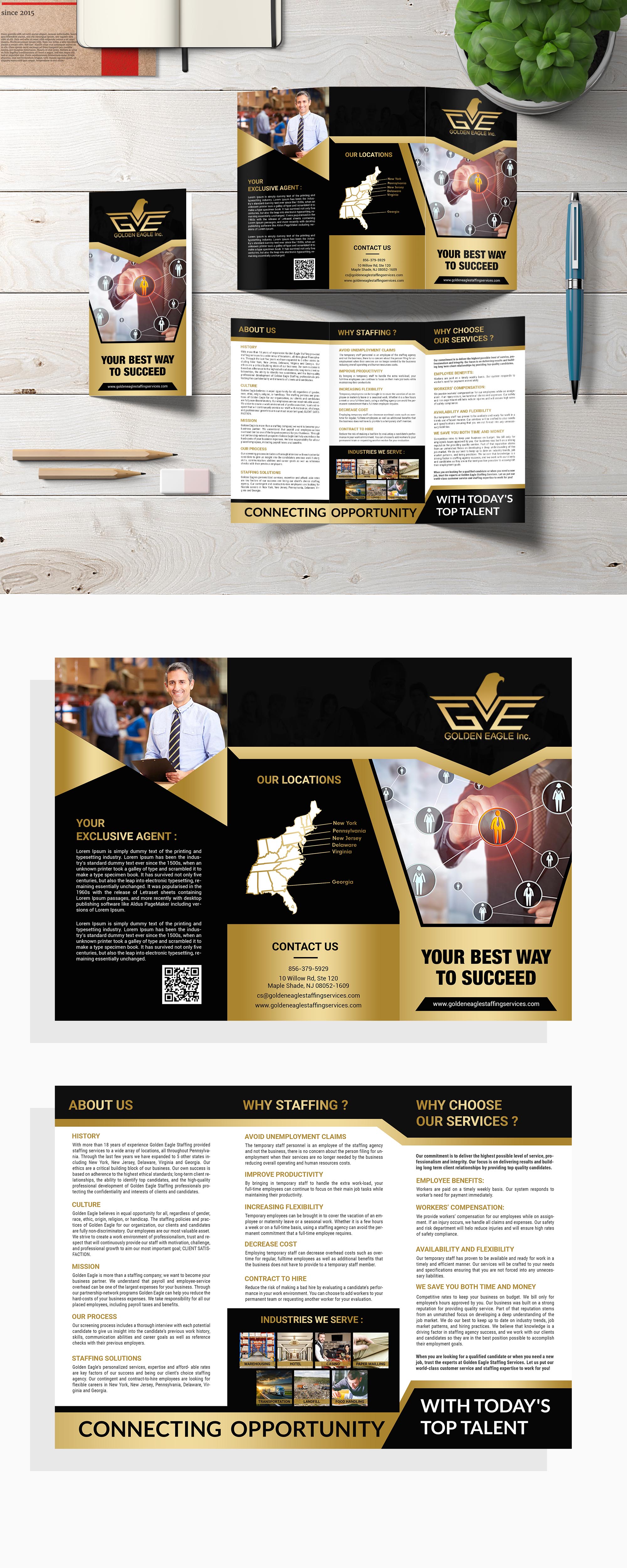 Brochure Design by Deepak_9_Malhotra for Golden Eagle Staffing Agency | Design #24331524