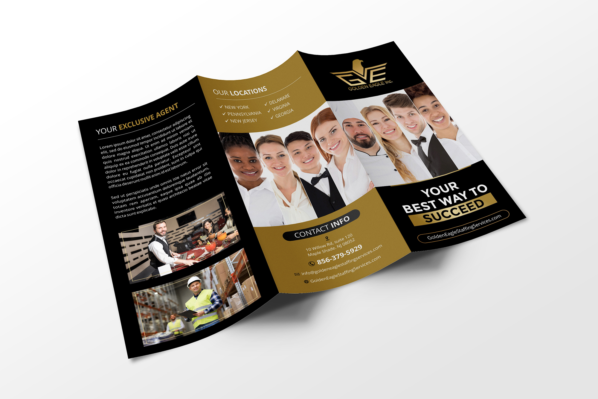 Design de Brochure par ecorokerz pour Golden Eagle Staffing Agency | Design #24329321