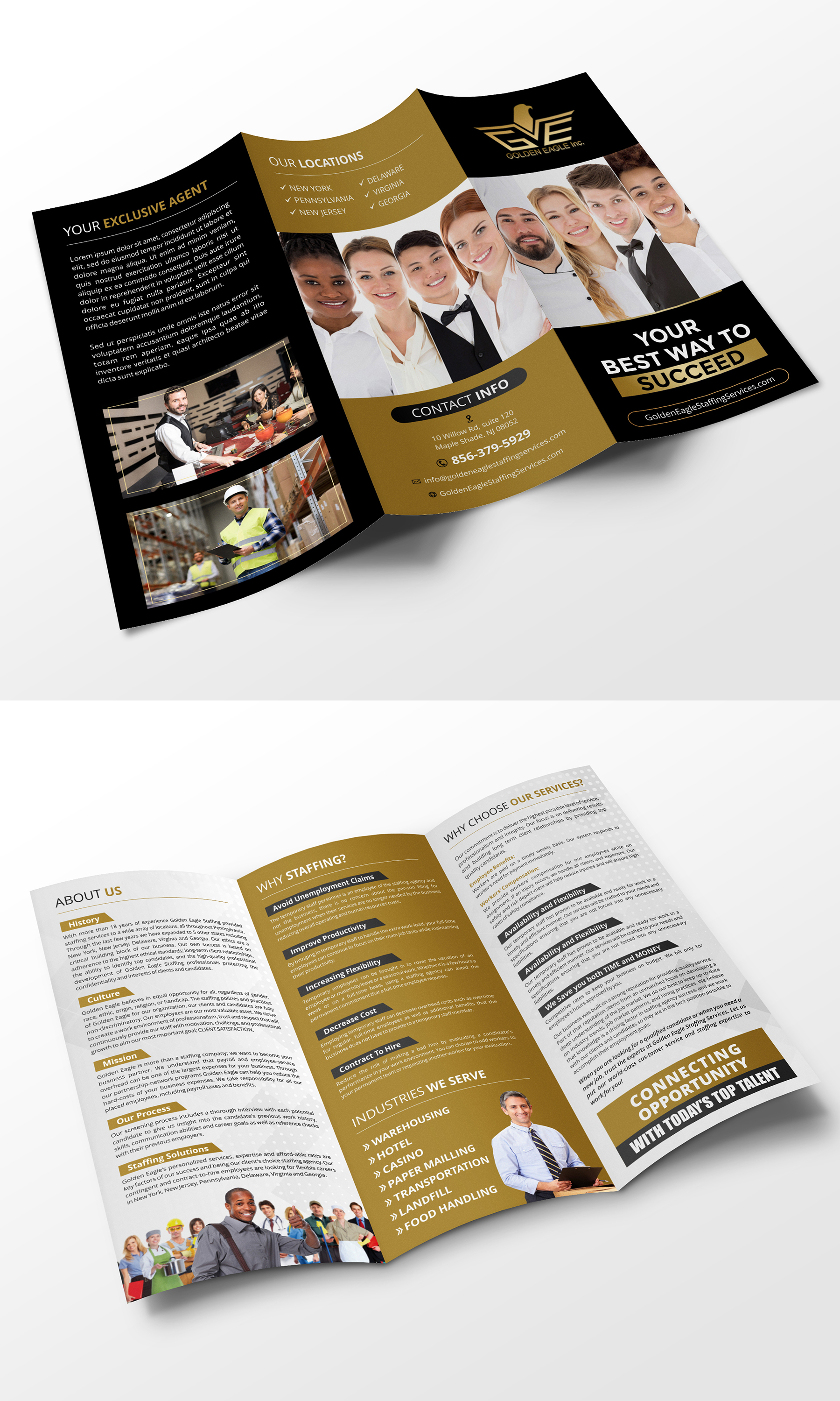 Brochure Design by ecorokerz for Golden Eagle Staffing Agency | Design #24329323