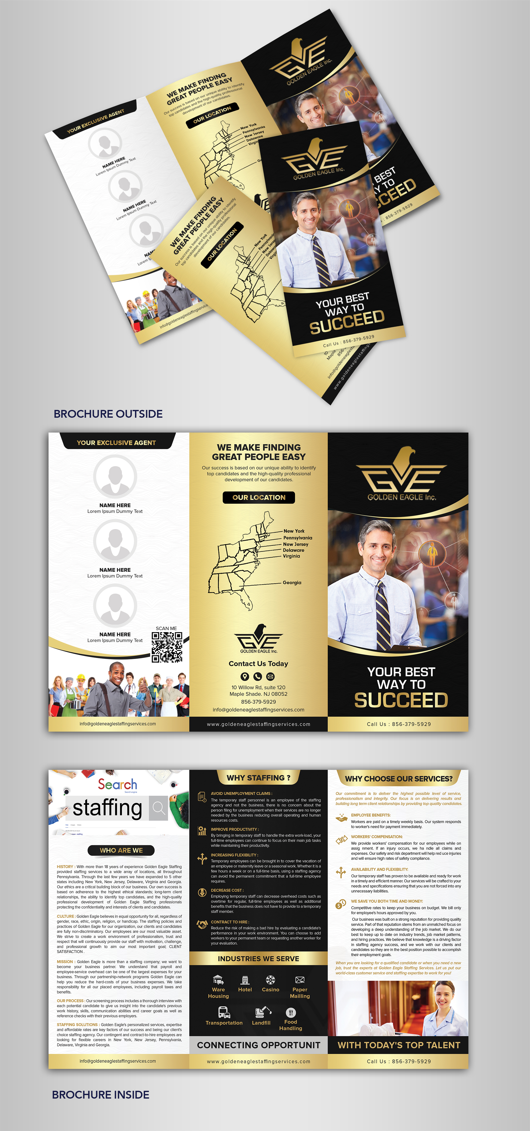 Brochure Design by SAI DESIGNS for Golden Eagle Staffing Agency | Design #24329861