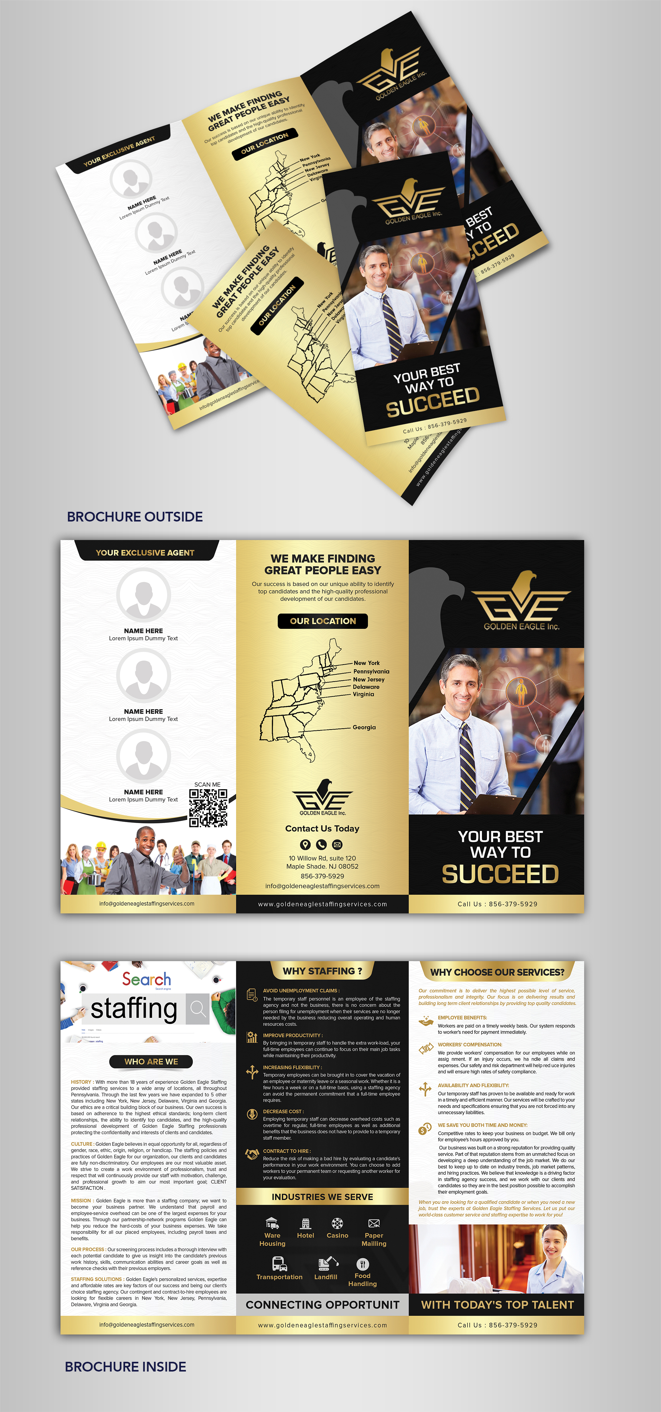 Broschüren-Design von SAI DESIGNS für Golden Eagle Staffing Agency | Design #24329862