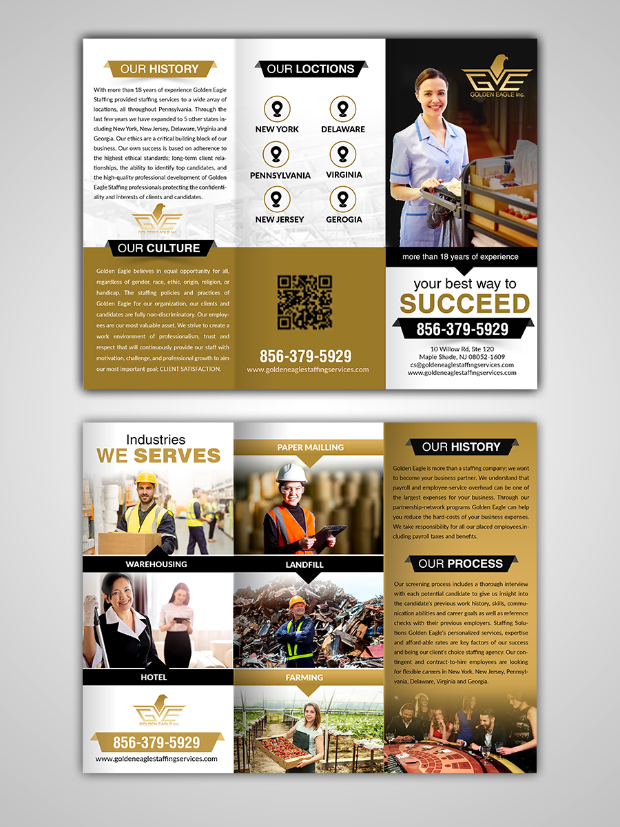 Brochure Design by n214008 for Golden Eagle Staffing Agency | Design #24330394