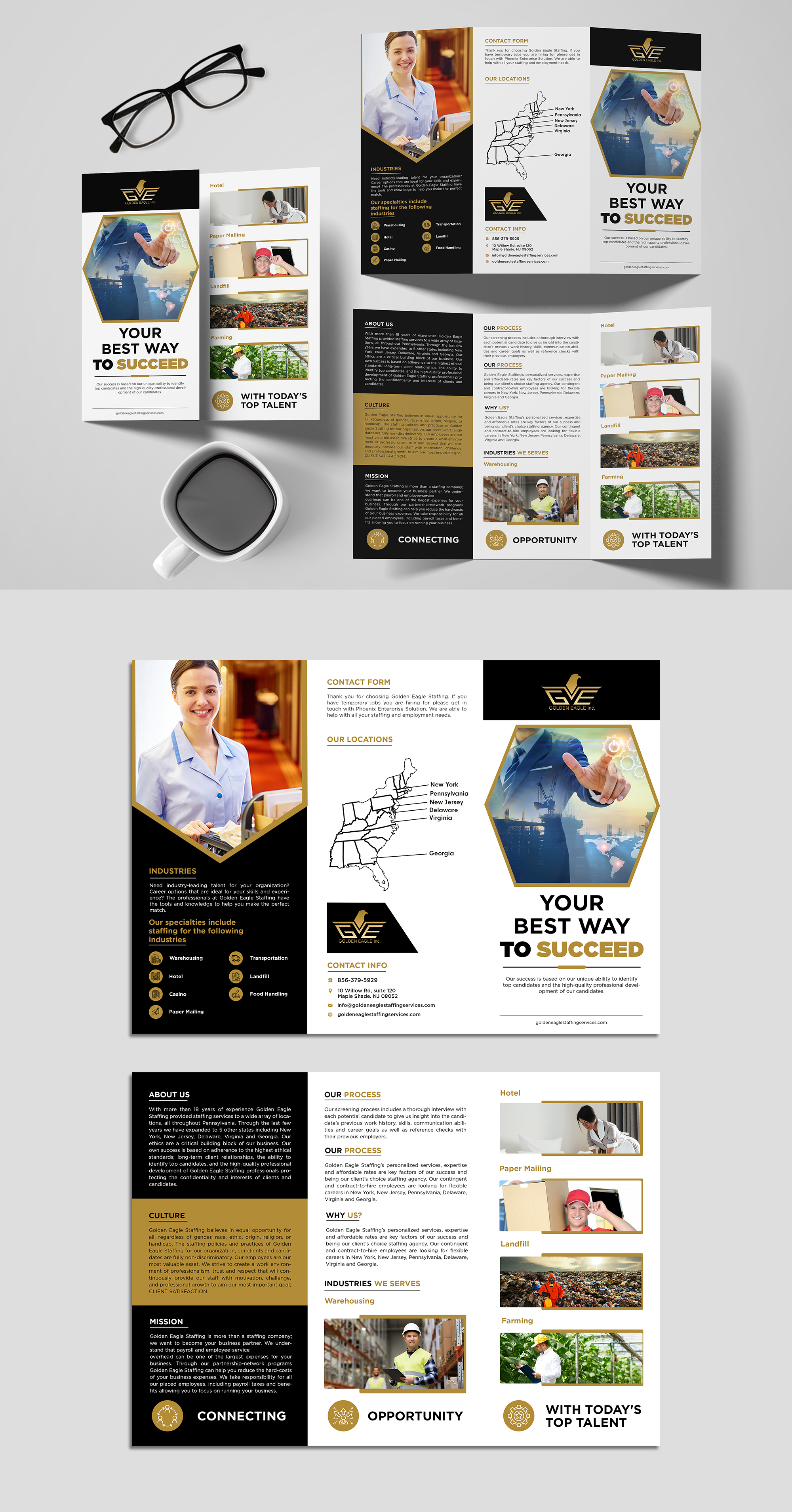 Diseño de Brochure por ZeneFashions para Golden Eagle Staffing Agency | Diseño #24336396