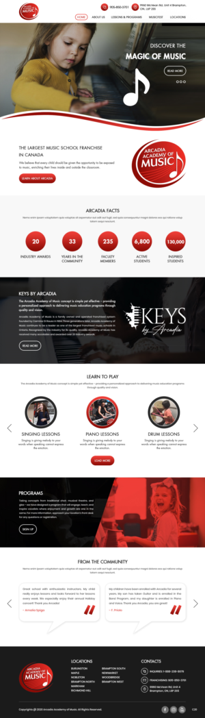 Web-Design von pb für Arcadia Music Group | Design #24318423