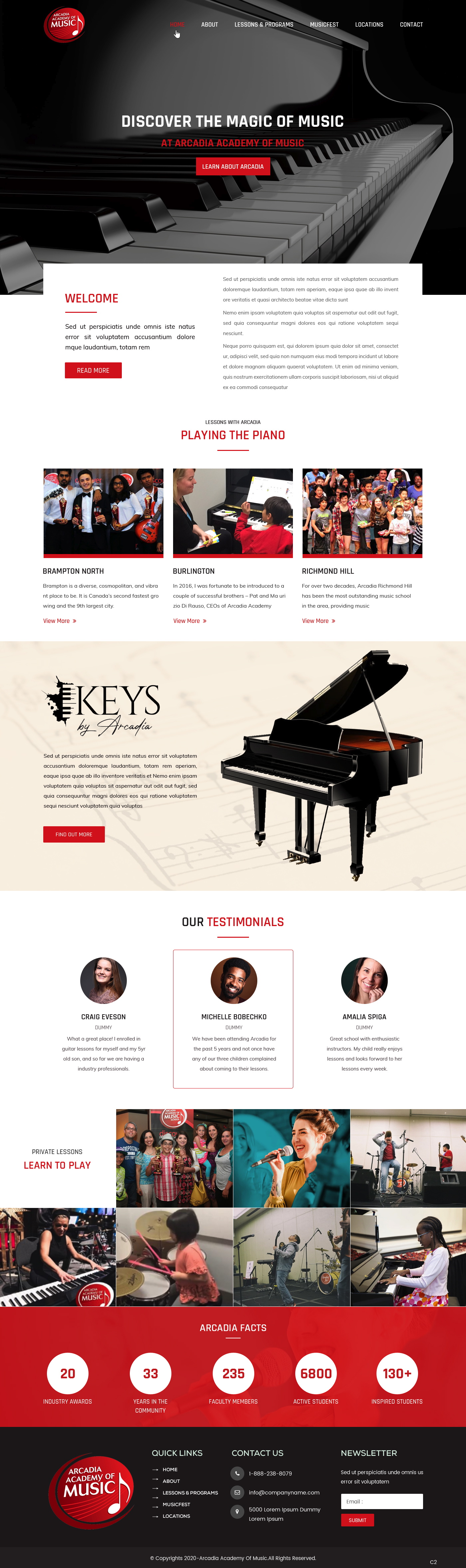 Web Design by pb for Arcadia Music Group | Design #24318426